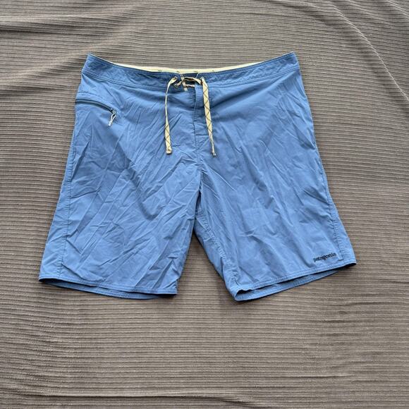 Patagonia Board Shorts Mens 40 Blue Quick Dry Swim Trunks Bathing Suit Pocket - Picture 1 of 8